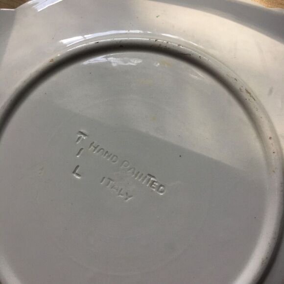 Lot of 2 TIL Hand Painted Italy Made 7 1/2” Bread Baguette Bagel Tiramisu Plate - Picture 4 of 11